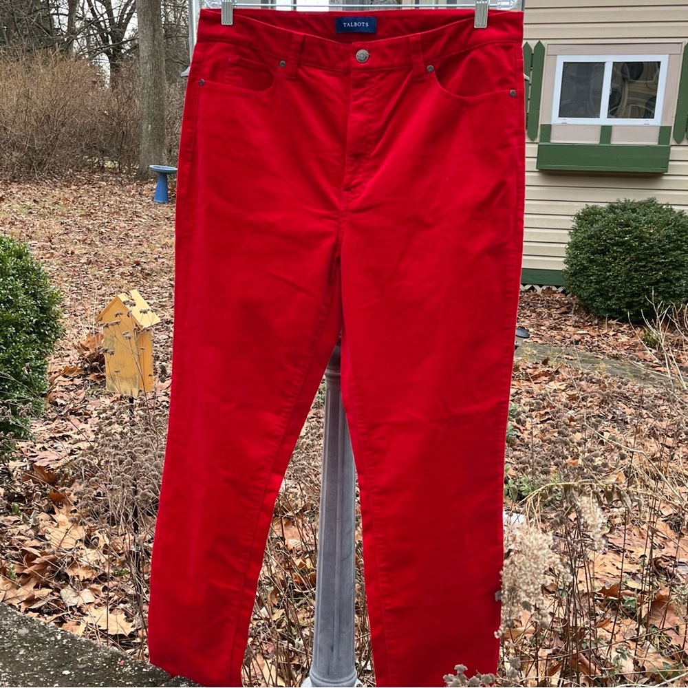 SALE! Talbots bright red corduroy pants, like new